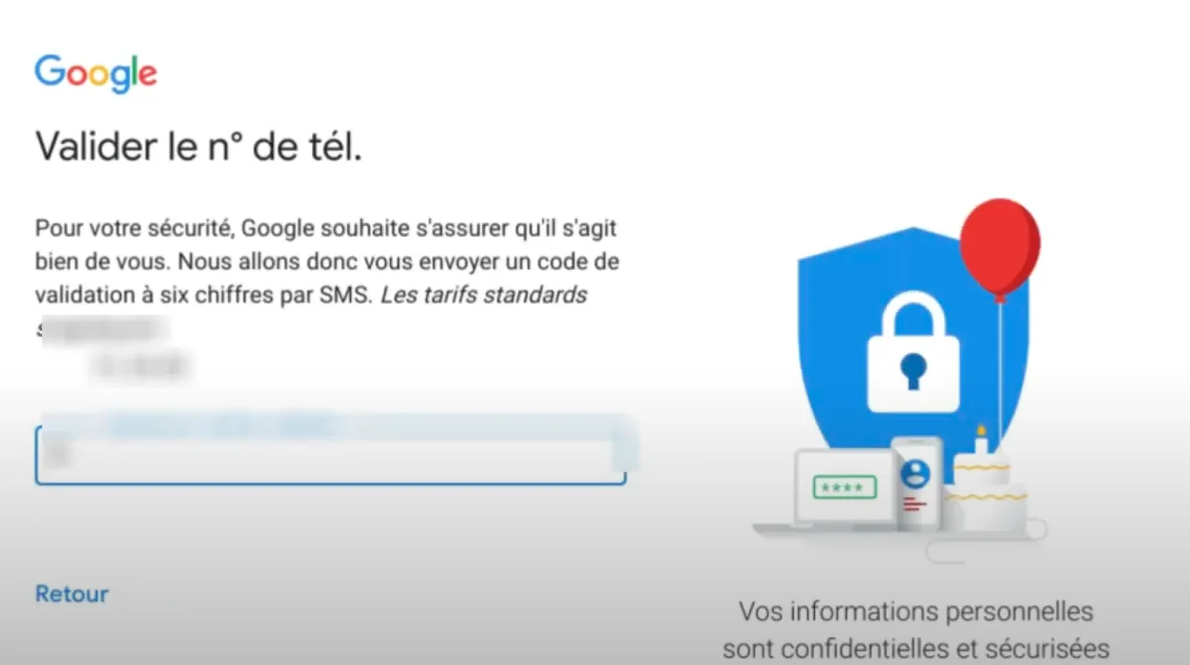 sms de validation de votre téléphone