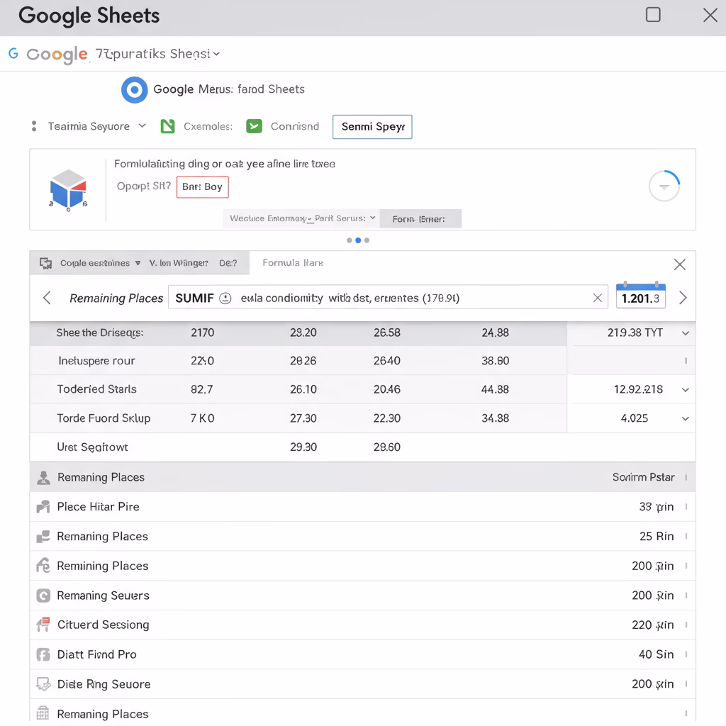 Google Sheets : calculez vos places restantes en un clin d'œil avec SOMME.SI