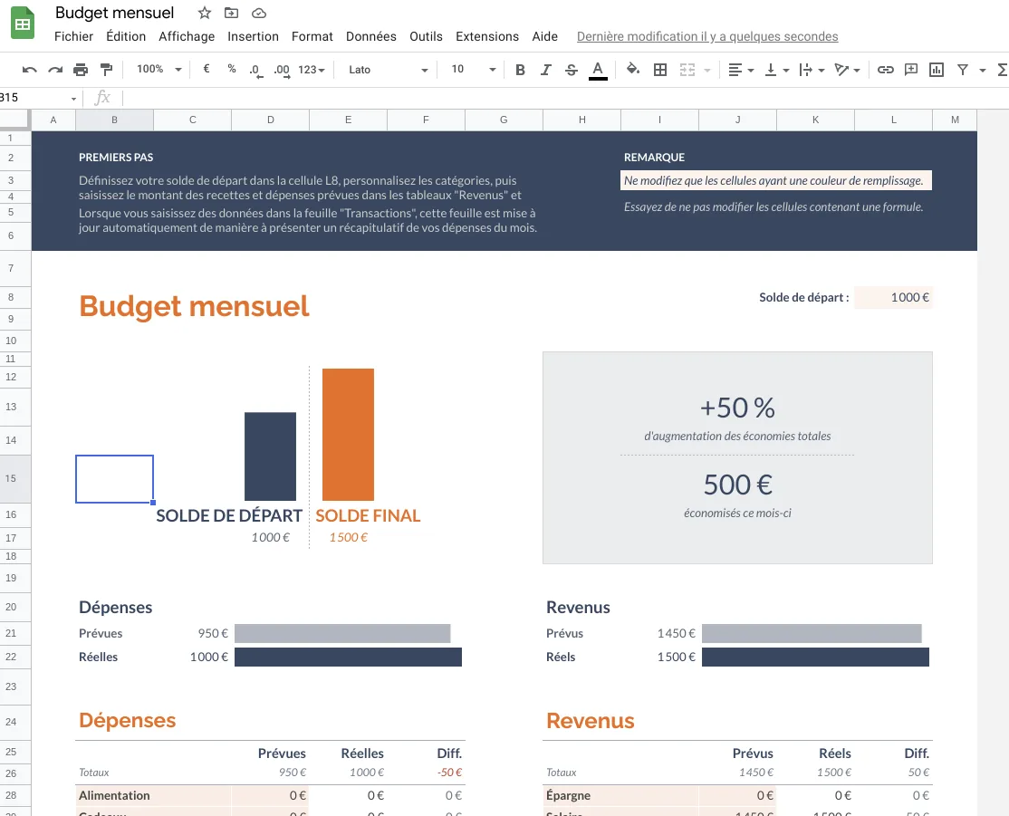 google sheets tableur gestion comptabilité