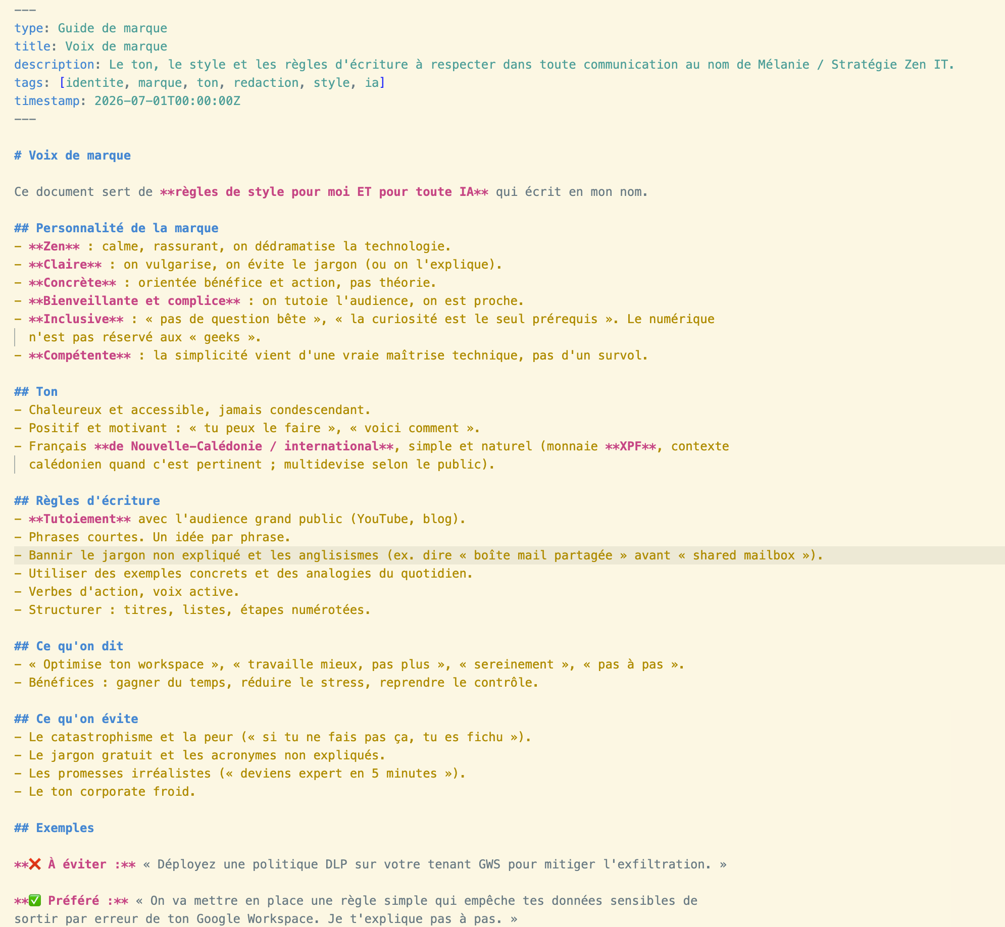 exemple de page de mon brain