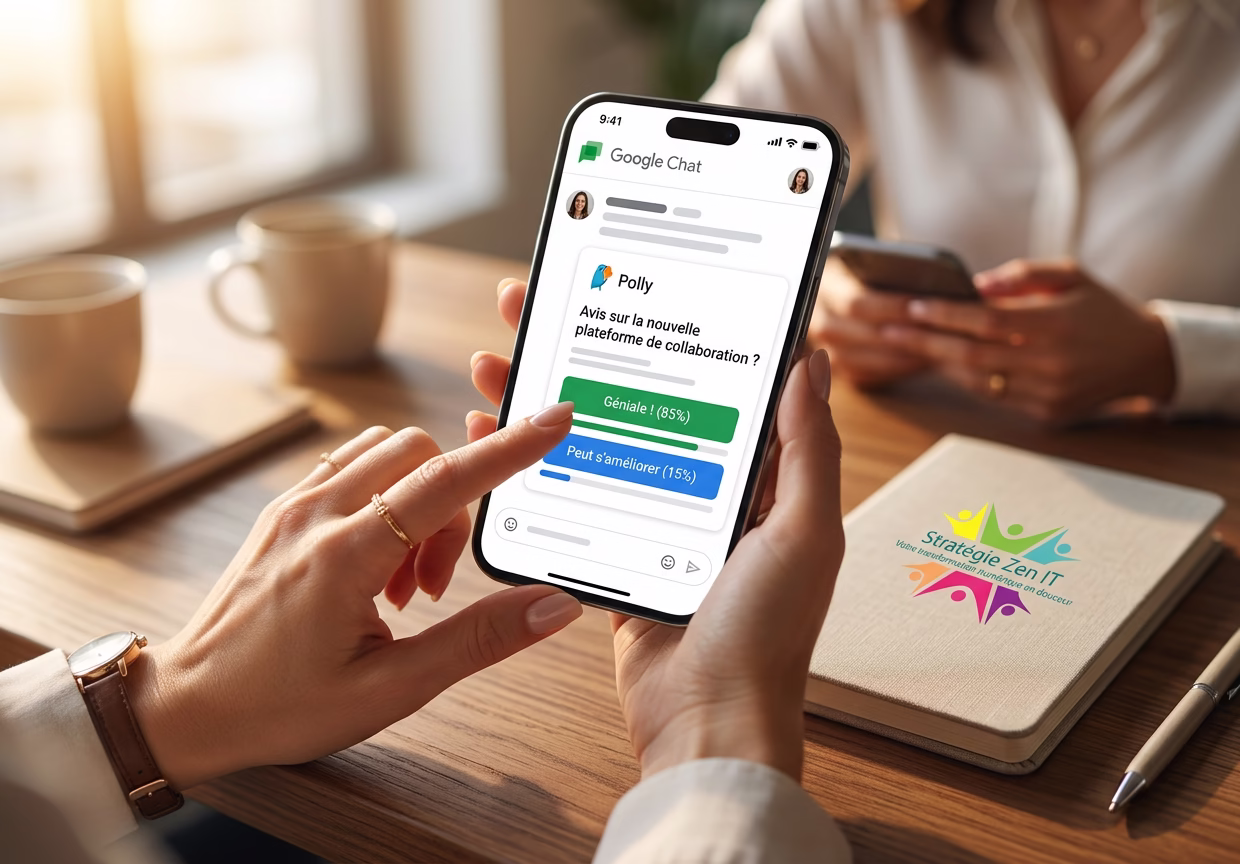 Prendre des décisions d'équipe devient simple avec Polly dans Google Chat