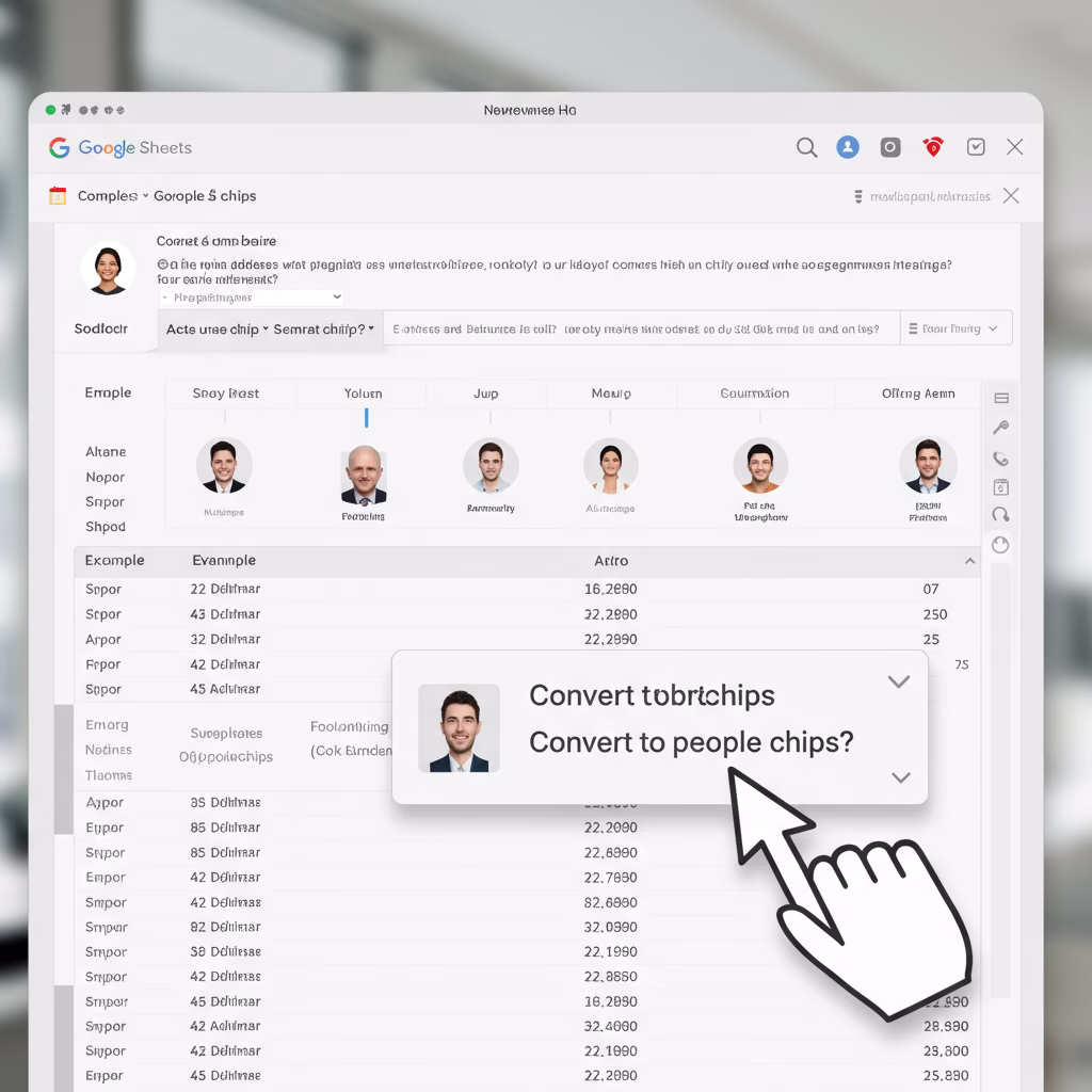 Interface Google Sheets affichant la conversion d