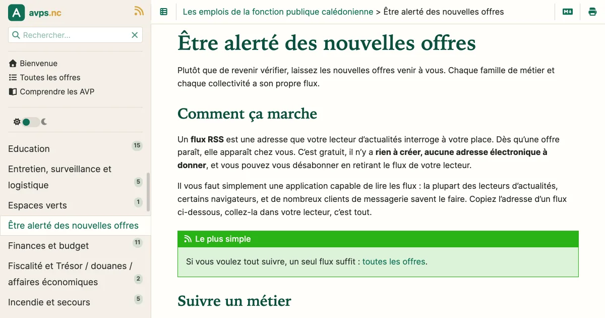 Sois prévenu des offres de la fonction publique, sans compte ni adresse mail