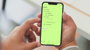 Liste de courses sur un smartphone