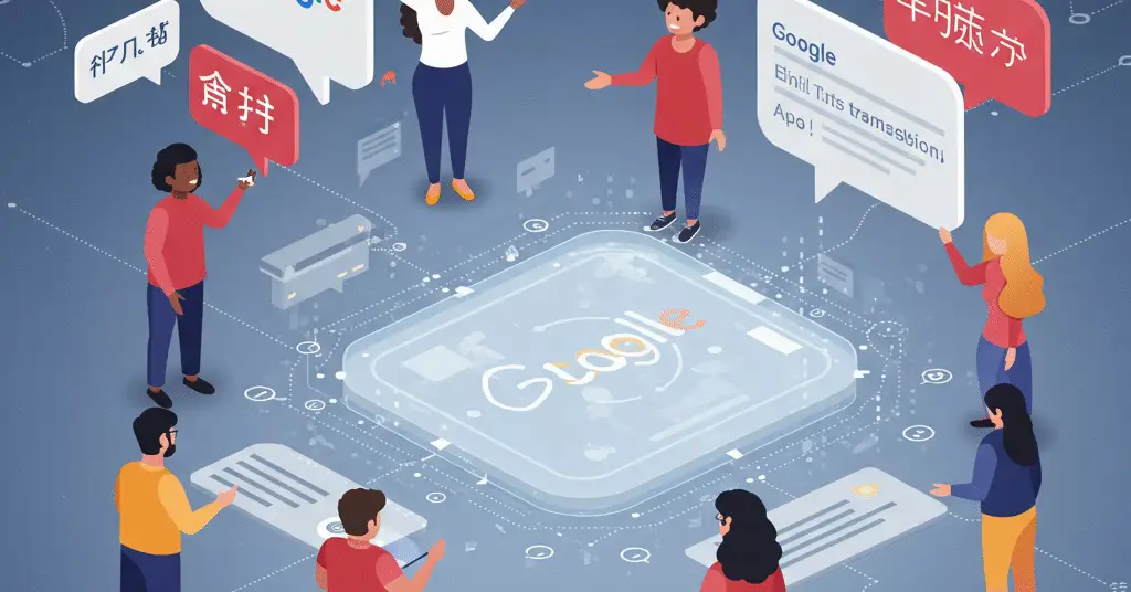 Interface Google Chat montrant la traduction automatique de messages entre plusieurs langues.