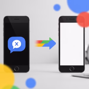 Illustration du transfert de message dans l'interface Google Chat