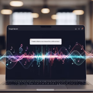Interface Google Gemini générant une piste audio musicale avec le modèle Lyria 3