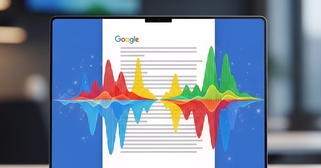 Illustration de la fonctionnalité résumés audio sur un document Google Docs