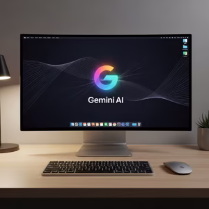 Application native de l'intelligence artificielle Gemini sur un écran d'ordinateur Mac.