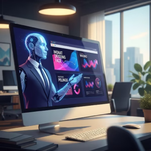 Un avatar IA présente un diaporama sur l'interface de Google Vids