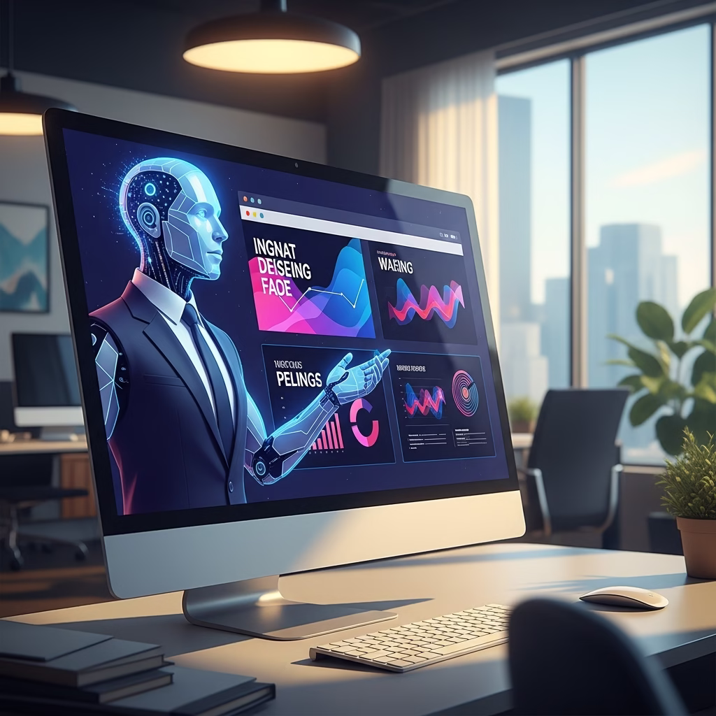 Un avatar IA présente un diaporama sur l'interface de Google Vids
