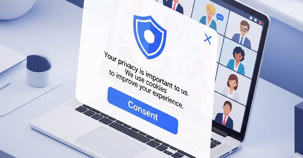 Fenêtre de consentement pour l'enregistrement et la transcription sur Google Meet.